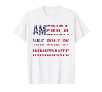America Was Built by Immigrants - Droits des réfugiés T-Shirt Graphique avec Valeur, Homme, Blanc, S