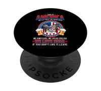 America We Love Dogs Papillion Dog and Beer 4th of July PopSockets PopGrip Adhésif