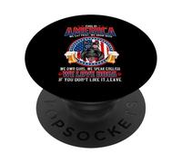 America We Love Dogs Scottish Terrier Dog Beer 4th of July PopSockets PopGrip Adhésif