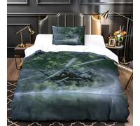 Americain AH64 Apache Helicoptere 3D Imprimé Militaire Pour Adultes Et Enfants Housses De Couettes Housse De Couette Avec Taies Parure De Lit Microfibr À Glissière 2 Pièces Single（135x200cm）