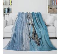 Americain AH64 Apache Helicoptere Couverture Pelucheuse - Militaire Couverture Douce Cadeau Anniversaire Pour Sœur/frère/neveu/nièce/collègue - Lit Canapé Bureau Berceau 80x90inch(200x230cm)