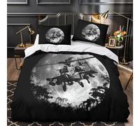 Americain AH64 Apache Helicoptere Housses De Couettes 3D Imprimé Militaire Housse De Couette Pour Adultes Et Enfants Avec Taies À Glissière Microfibr Parure De Lit 3 Pièces Super King（260x220cm）