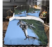 Americain AH64 Apache Helicoptere Pour Adultes Et Enfants Housses De Couettes 3D Imprimé Militaire Housse De Couette À Glissière Avec Taies Microfibr Parure De Lit 2 Pièces Single（140x200cm）