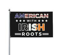 Américain Avec Des Origines Irlandaises Drapeaux De Maison Imprimé Drapeaux Double Face Bannière Cour 90X150Cm Pour Chambres Dortoirs Accessoires