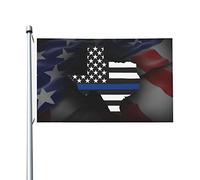 Américain Avec La Ligne Bleue De La Police Du Texas Bannière 90X150Cm Avec Œillets Double Face Bannières Drapeaux Pour Clubs Dortoirs Extérieure