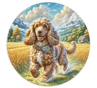 Américain Cocker Spaniel 1000 Pièces Puzzle Puzzles Circulaires pour Adultes Et Enfants Classiques Jeux De Défi Uniques Décompression 1000pcs (67.5x67.5cm)