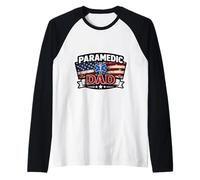 Américain Paramedic Dad Proud EMT Father EMS Medic Patriot Manche Raglan