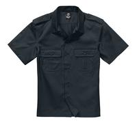 Américaine Chemise Manches Courtes de Service Noir S-7XL Army Security Demi Neuf