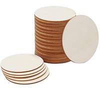 AmeriCal Supply Lot de 30 ronds en bois brut rustique naturel pour décoration de la maison, bricolage, contreplaqué peuplier, 8,9 cm de diamètre, 0,1 cm d'épaisseur