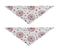 American 4 of July Lot de 2 bandanas pour chien ou chiot Accessoires pour petit et grand chat Taille M