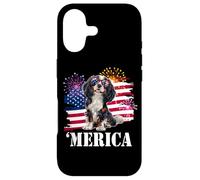 American 4th July Fourth USA Flag Tri Color Cavalier Dog Coque pour iPhone 17