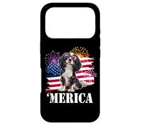 American 4th July Fourth USA Flag Tri Color Cavalier Dog Coque pour iPhone 17 Pro