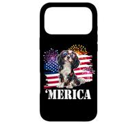 American 4th July Fourth USA Flag Tri Color Cavalier Dog Coque pour iPhone 17 Pro Max