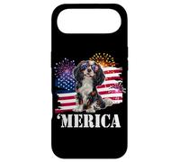 American 4th July Fourth USA Flag Tri Color Cavalier Dog Coque pour iPhone Air