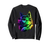 American Akita DJ Casque audio rétro pour amoureux des chiens Sweatshirt
