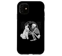 American Akita Squelette Moon Halloween Dog Lover Coque pour iPhone 11