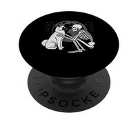 American Akita Squelette Moon Halloween Dog Lover PopSockets PopGrip Adhésif