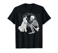 American Akita Squelette Moon Halloween Dog Lover T-Shirt