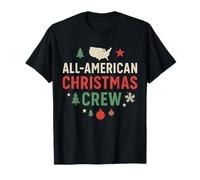 American All Shirt Christmas Crew Carte des États-Unis Ornements Graphique T-Shirt