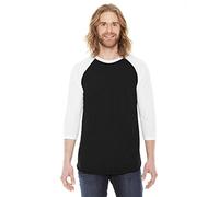 American Apparel BB453 AM BB453 BASEBALL TEE BLACK/WHITE L