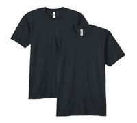 American Apparel Blend Crewneck Short Sleeve Track T-Shirt, 2-Pack, Tri-Noir, XL Mixte