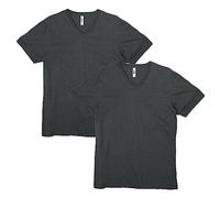 American Apparel CVC Shirts à col en V Style G2006cvc, Anthracite chiné (Lot de 2), Mixte