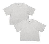 American Apparel Fine Jersey Boxy T-Shirt, Style G102, 2-Pack, Gris chiné (Lot de 2), Femmes