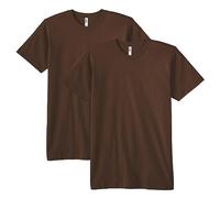American Apparel Fine Jersey Crewneck Short Sleeve T-Shirt, 2-Pack, Marron, XL (Lot de 2) Mixte