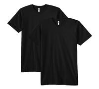 American Apparel Fine Jersey Crewneck Short Sleeve T-Shirt, 2-Pack, Noir, XXL (Lot de 2) Mixte