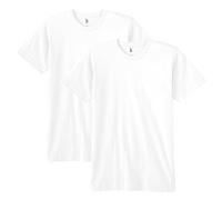 American Apparel Fine Jersey Crewneck Short Sleeve T-Shirt, 2-Pack, Blanc, L Mixte