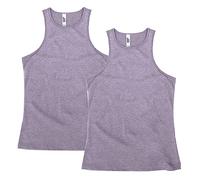 American Apparel Lot de 2 débardeurs CVC à col Nageur pour Femme, Style G101CVC, Lilas chiné (Lot de 2), Taille L