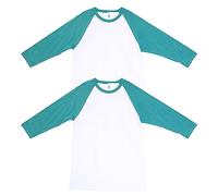 American Apparel Lot de 2 t-Shirts CVC Raglan pour Adulte G2003CVC, Blanc/Arctique chiné (Lot de 2), M