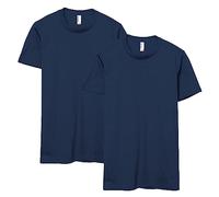 American Apparel Lot de 2 t-Shirts en Jersey Fin, Style G2001, Bleu mer (Lot de 2), L
