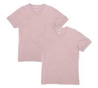American Apparel Lot de 2 t-Shirts Unisexe CVC à col en V, Style G2006CVC, Blush chiné (Lot de 2), L