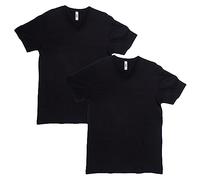 American Apparel Lot de 2 t-Shirts Unisexe CVC à col en V, Style G2006CVC, Noir (Lot de 2), M
