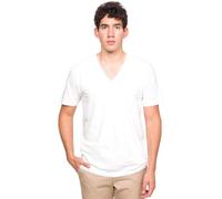 American Apparel - Maillot en fin jersey - Manches courtes - Col en V - Pour homme - Blanc - Taille XS