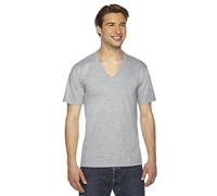 American Apparel - Maillot en fin jersey - Manches courtes - Col en V - Pour homme - Gris - Taille S
