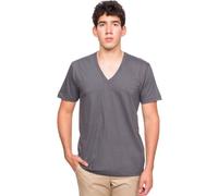 American Apparel - Maillot en fin jersey - Manches courtes - Col en V - Pour homme - gris - Taille XS
