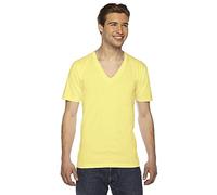 American Apparel - Maillot en fin jersey - Manches courtes - Col en V - Pour homme - Jaune - Taille XS