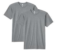American Apparel Tri-Blend Crewneck Short Sleeve Track T-Shirt, 2-Pack, Gris athlétique (Lot de 2), Mixte