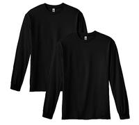 American Apparel Unisex Long Sleeve Tee, Style G1304, 2-Pack, Black (2-Pack), Large