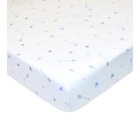 American Baby Company Drap-Housse en Jersey 100% Coton imprimé pour lit bébé et Enfant Motif flèche Bleu argenté pour garçons et Filles