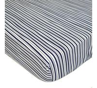 American Baby Company Drap-Housse Motif Rayures Marine/Gris
