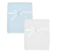 American Baby Company Lot de 2 couvertures polaires, bleu et blanc, 30 x 30 cm, pour garçons et filles