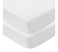 American Baby Company Lot de 2 draps de lit en chenille doux Blanc 28 x 52 cm