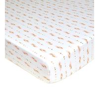 American Baby Company Sparkle Jersey Drap-Housse pour Berceau, Coton, Plumes dorées et Roses, Pack of 1