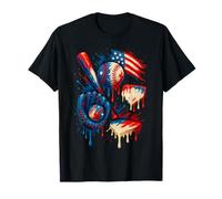 American Baseball Drip Patriotic pour garçons Ballon et Chauve-Souris Jeunes T-Shirt
