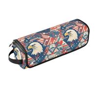 American Bird Blue Red Wild Hair Tools Sac de voyage avec coussinet résistant à la chaleur, outils de chauffage, sac de voyage organisateur pour outils chauds, fer à friser, fers plats