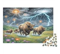 American Bison 1000 Pièces Carton Premium Storm Bison Coffret Puzzle Adulte Jeu Éducatif Détente Cadeau Saint-Valentin Anniversaire 70x50cm/1000pcs