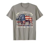 American Bison USA Flag Vintage Patriotic Buffalo Pride T-Shirt